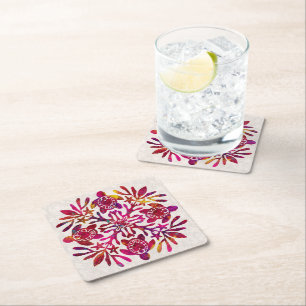 Hawaïaanse Quilt Honu ( zeeen schildpad ) Kartonnen Onderzetters