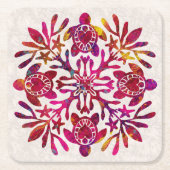 Hawaïaanse Quilt Honu ( zeeen schildpad ) Kartonnen Onderzetters (Voorkant)
