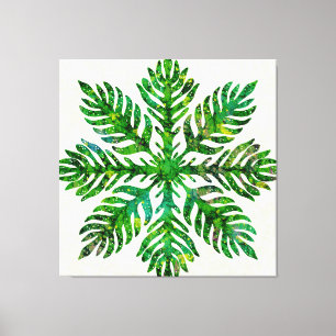 Hawaïaanse Quilt Lauae varen Canvas Afdruk
