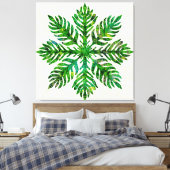 Hawaïaanse Quilt Lauae varen Canvas Afdruk (Insitu (Slaapkamer))