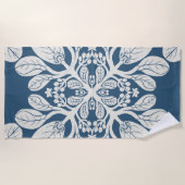 Hawaïaanse Quilt Naupaka in beige Strandlaken (Voorkant)