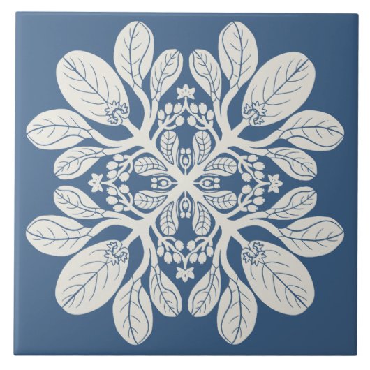 Hawaïaanse Quilt Naupaka Tegeltje (Voorkant)