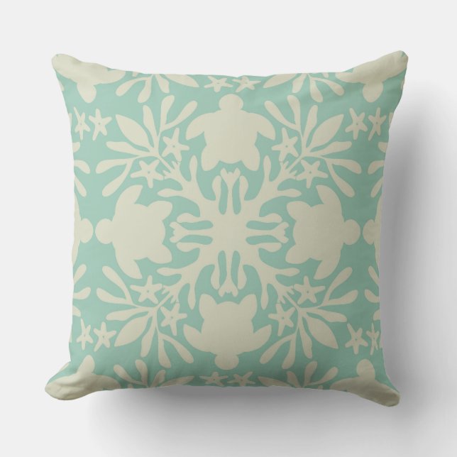 Hawaiaanse quilt zee schildpad honu werp kussen (Voorkant)