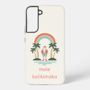 Hawaiaanse/Regenboog/Palmen Kerstman Samsung Galaxy Hoesje