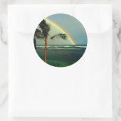 Hawaïaanse regenboog ronde sticker (Tas)