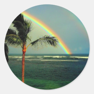 Hawaïaanse regenboog ronde sticker
