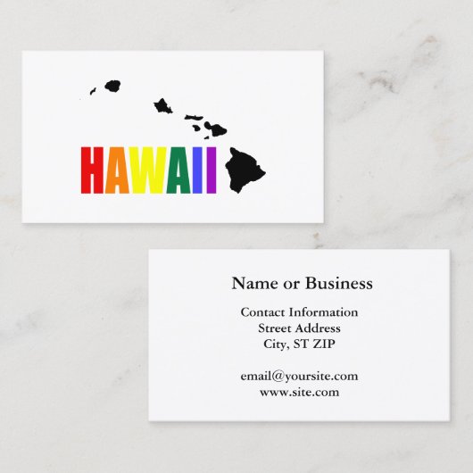 Hawaïaanse regenboog visitekaartje (Voorkant / Achterkant)
