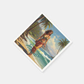 Hawaiaanse Reis Honolulu Midden-Pacific Retro Stij Servet (Hoek)