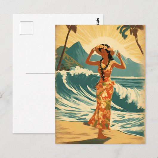 Hawaïaanse reizen Honolulu Mid-Pacific Briefkaart (Voorkant / Achterkant)