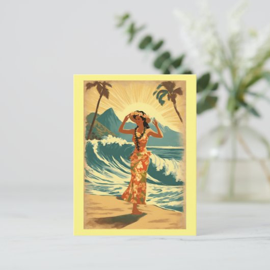  Hawaïaanse reizen Honolulu Mid-Pacific Briefkaart (Staand voorkant)
