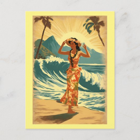  Hawaïaanse reizen Honolulu Mid-Pacific Briefkaart (Voorkant)
