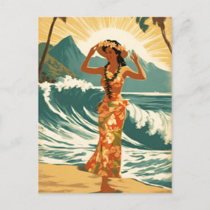 Hawaïaanse reizen Honolulu Mid-Pacific Briefkaart