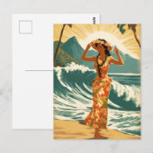 Hawaïaanse reizen Honolulu Mid-Pacific Briefkaart (Voorkant / Achterkant)