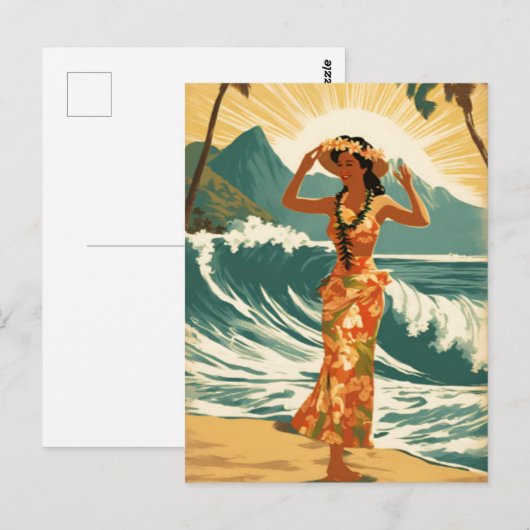  Hawaïaanse reizen Honolulu Mid-Pacific Briefkaart (Voorkant / Achterkant)