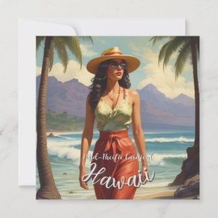Hawaiaanse reizen Honolulu Mid-Pacific in vintage  Kaart