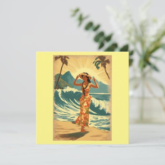 Hawaïaanse reizen Honolulu Mid-Pacific Kaart (Staand voorkant)