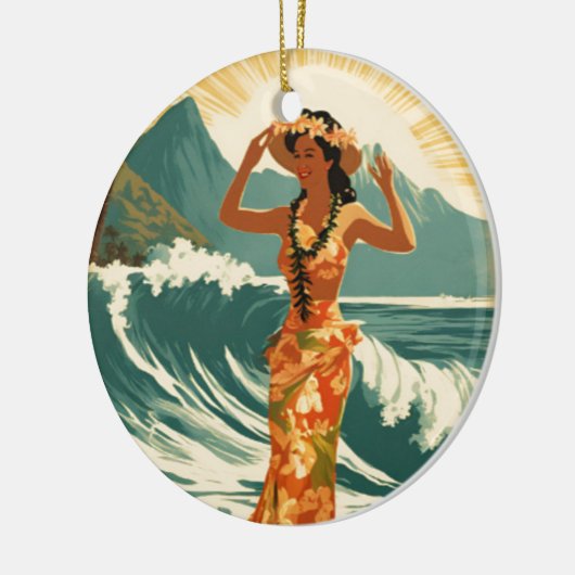  Hawaïaanse reizen Honolulu Mid-Pacific Keramisch Ornament (Links)