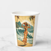  Hawaïaanse reizen Honolulu Mid-Pacific Papieren Bekers (Voorkant)