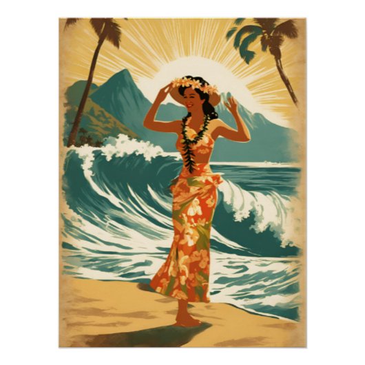 Hawaïaanse reizen Honolulu Mid-Pacific Perfect Poster (Voorkant)