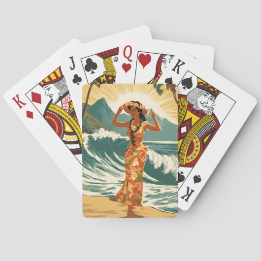  Hawaïaanse reizen Honolulu Mid-Pacific Pokerkaarten (Achterkant)