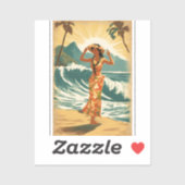  Hawaïaanse reizen Honolulu Mid-Pacific Sticker (Vel)