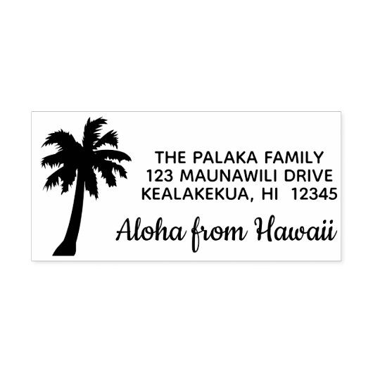 Hawaïaanse retouradres stempel Aloha Palm Tree (Design)