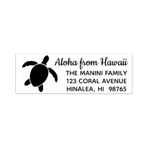 Hawaïaanse retouradres stempel Honu Zee Turtle