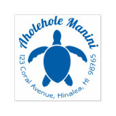 Hawaïaanse retouradres stempel Zee Turtle Round (Design)