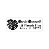 Hawaïaanse retouradresstempel Monstera Leaf Custom Rubberstempel (Gestempeld)