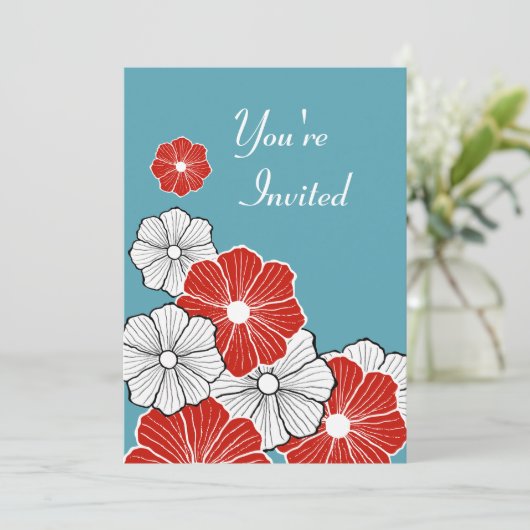 Hawaïaanse Retro Uitnodigingen (Staand voorkant)