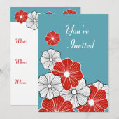 Hawaïaanse Retro Uitnodigingen (Voorkant / Achterkant)