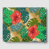 Hawaïaanse rode Hibiscus Luau bruid & bruidegom In Gastenboek (Achterkant)