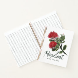 Hawaiaanse rode Lehua-bloem Aquarel Veerkracht Notitieboek