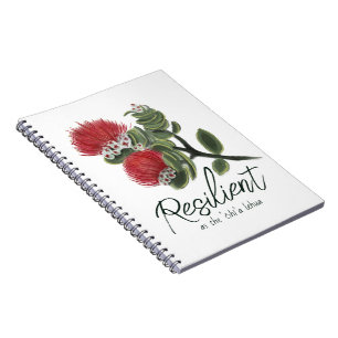Hawaiaanse Rode Lehua Bloem Aquarel Veerkracht Notitieboek
