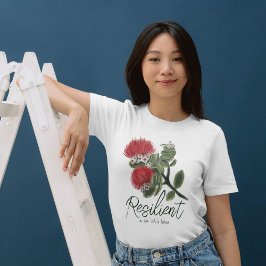 Hawaiaanse Rode Lehua Bloem Aquarel Weerbaarheid T-shirt