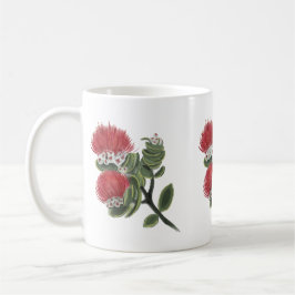 Hawaiaanse Rode Lehua Tropische Bloem Waterverf Koffiemok