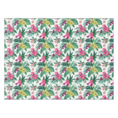 Hawaïaanse roze en gele bloemen tafelkleed (Voorkant (Horizontaal))
