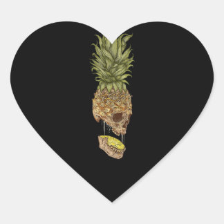 Hawaïaanse schedel ananas zomer cadeau hart sticker