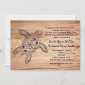 Hawaiaanse Schildpad & Lichte Houten Trouwuitnodig Kaart (Voorkant)