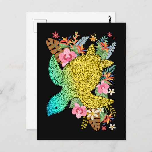 Hawaiaanse schildpadliefhebber Hawaii kleurrijke b Briefkaart (Voorkant / Achterkant)