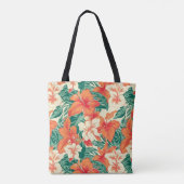 Hawaïaanse sfeer kleurrijke tropische bloemen tote bag (Achterkant)