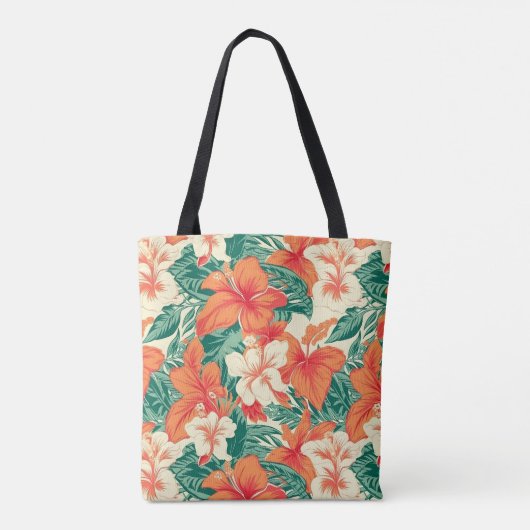 Hawaïaanse sfeer kleurrijke tropische bloemen tote bag (Achterkant)