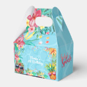 Hawaïaanse splash zomer zwembad verjaardag bash bedankdoosjes (Achterkant)