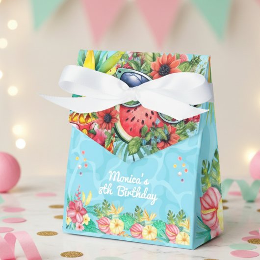 Hawaïaanse splash zomer zwembad verjaardag bash bedankdoosjes