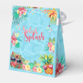 Hawaïaanse splash zomer zwembad verjaardag bash bedankdoosjes (Achterkant)