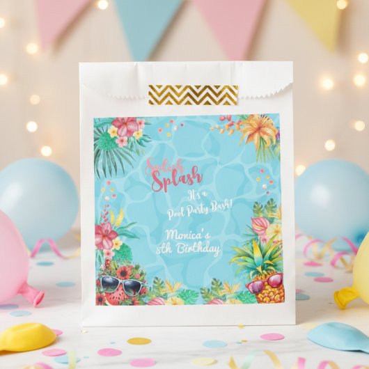 Hawaïaanse splash zomer zwembad verjaardag bash bedankzakje