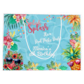 Hawaïaanse splash zomer zwembad verjaardag bash groot cadeauzakje (Achterkant)