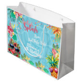 Hawaïaanse splash zomer zwembad verjaardag bash groot cadeauzakje (Achterkant Gekanteld)