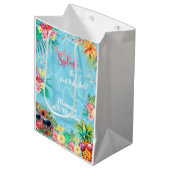 Hawaïaanse splash zomer zwembad verjaardag bash medium cadeauzakje (Voorkant Gekanteld)