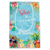 Hawaïaanse splash zomer zwembad verjaardag bash medium cadeauzakje (Voorkant)